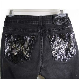 Miss me black skinny jeans sequin pockets